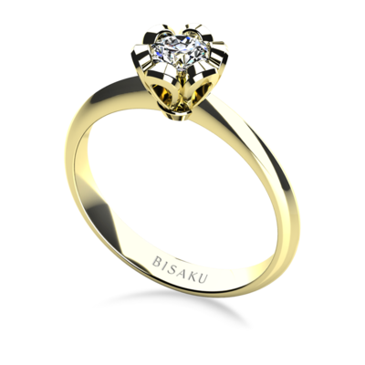 Engagement ring yellow gold Petal