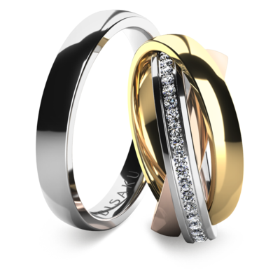 Wedding rings white gold TrinityII